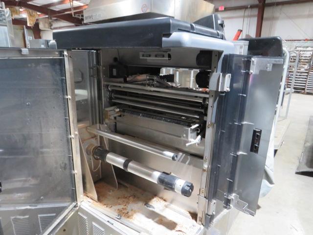 HOBART NGW1 AUTOMATIC MEAT WRAPPER WITH AUTO LABELER, CONVEYOR, LABELING TABLE