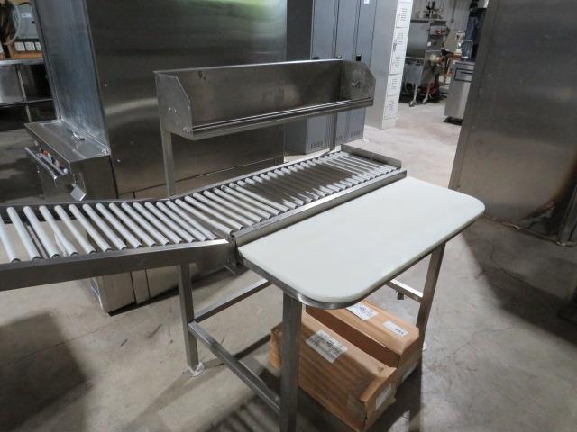 HOBART NGW1 AUTOMATIC MEAT WRAPPER WITH AUTO LABELER, CONVEYOR, LABELING TABLE