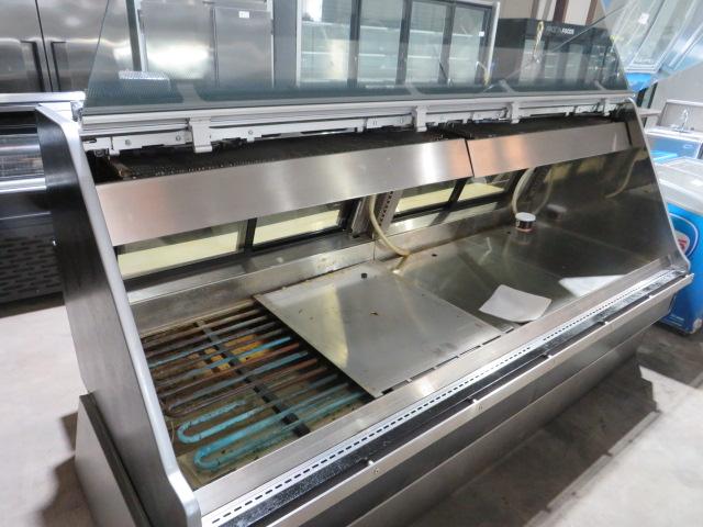 8FT STRUCTURAL CONCEPTS GMG8 SLANT-GLASS SERVICE MEAT CASE WITH ENDS (TOP & BOTTOM COILS)