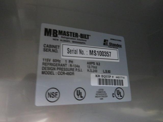 MASTER-BILT CCR-49DR SELF-CONTAINED 2-DOOR COOLER
