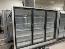 2019 HUSSMANN RFL3 3-DOOR FREEZER CASE WITH CONDENSING UNIT