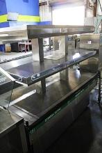 USED SOUTHERN CASEARTS 6FT MOBILE 2-DECK HOT FOOD WARMER ISLAND MERCHANDISER