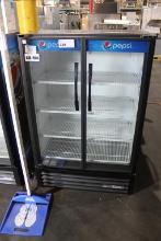USED TRUE TVM-36SL-HC-VM01 SELF CONTAINED 2-DOOR COOLER