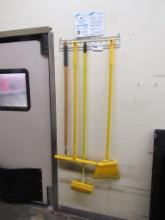 YELLOW BROOMS WITH RACK