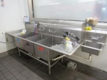 103-INCH 3-COMPARTMENT SINK W/HAND SINK
