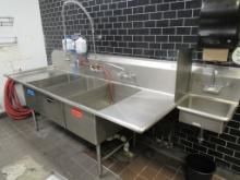 103-INCH 3-COMPARTMENT SINK W/HAND SINK