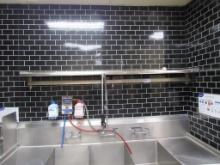 8FT S/STEEL WALL SHELF WITH POT RACK