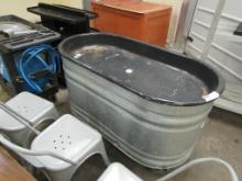 4FT GALVANIZED ICE-DOWN TUB WITH DRAIN