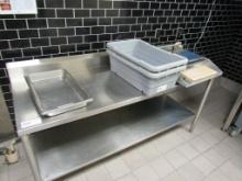 6FT STAINLESS STEEL TABLE - 24IN DEEP
