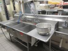 103-INCH 3-COMPARTMENT SINK W/HAND SINK
