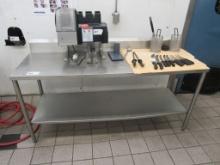 6FT STAINLESS STEEL TABLE - 24IN DEEP