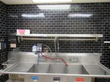 8FT S/STEEL WALL SHELF WITH POT RACK