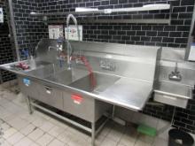 103-INCH 3-COMPARTMENT SINK W/HAND SINK