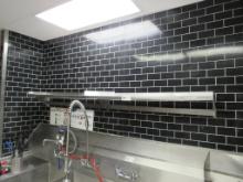 8FT S/STEEL WALL SHELF WITH POT RACK