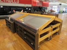 6FT SLANT PRODUCE TABLES W/FRONT SHELVING INSERT