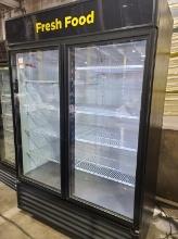 True 2dr Cooler Model #GDM-49-HC-TSL01, 115v w/led lights w/casters