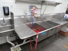 103-INCH 3-COMPARTMENT SINK W/HAND SINK
