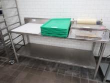 6FT STAINLESS STEEL TABLE - 24IN DEEP