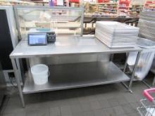 6FT STAINLESS STEEL TABLE - 30IN DEEP