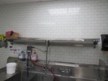 8FT S/STEEL WALL SHELF WITH POT RACK
