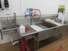 103-INCH 3-COMPARTMENT SINK W/HAND SINK