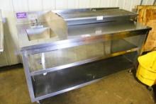 6FT STAINLESS STEEL WORKTOP TABLE W/ HAND SINK
