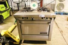 GARLAND 34IN. GAS 4-EYE RANGE W/ OVEN