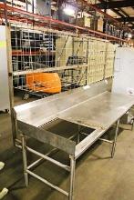8FT STAINLESS STEEL TABLE W/ OVERHEAD SHELF