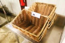 1 LOT - (7)WICKER DISPLAY BASKETS