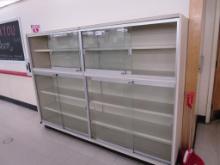 8FT SHELVING WITH SLIDING GLASS DOORS
