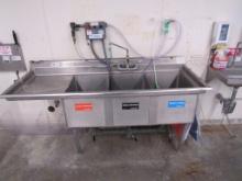 70-INCH 3-COMPARTMENT SINK