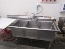 70-INCH 3-COMPARTMENT SINK
