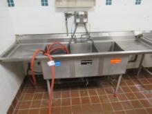 88-INCH 3-COMPARTMENT SINK