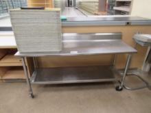 6FT STAINLESS STEEL TABLE - 24IN DEEP