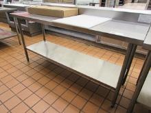 6FT X 24IN. STAINLESS STEEL TABLE W/ BACKSPLASH