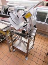 BIZERBA GSP HD MEAT DELI SLICER 2012 MODEL W/ SLICER STAND - SLICER MISSING BLADE GUARD