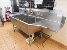 3 COMP STAINLESS STEEL SINK 9FT.
