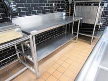 6FT X 24IN. STAINLESS STEEL TABLE W/ BACKSPLASH