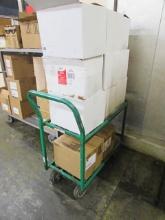 GREEN STOCK CART W/ 9 CASES OF SANI SURE CLEANER