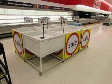 SQUARE DISPLAY BULK BINS ON CASTERS