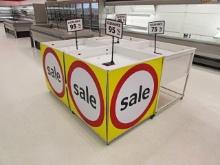 SQUARE DISPLAY BULK BINS ON CASTERS