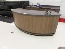 8FT. HALF ROUND FLORAL COUNTER