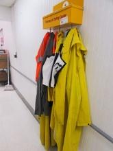 LOT OF MISC. RAIN COATS AND SAFETY VESTS