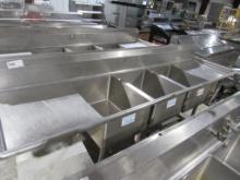 106-INCH WIN-HOLT 3-COMPARTMENT SINK - NO FAUCETS