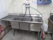 70-INCH 3-COMPARTMENT SINK