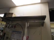 5FT S/STEEL WALL SHELF W/POT RACK