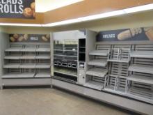 4FT GLASS-DOOR WALL BAKERY W/12FT SHELVING