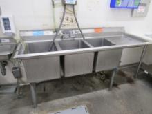 74-INCH 3-COMPARTMENT SINK