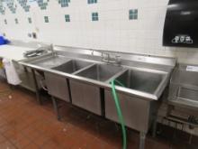 74-INCH 3-COMPARTMENT SINK