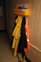 PARKING LOT SAFETY CENTER W/ RAIN COAT AND SAFETY VESTS